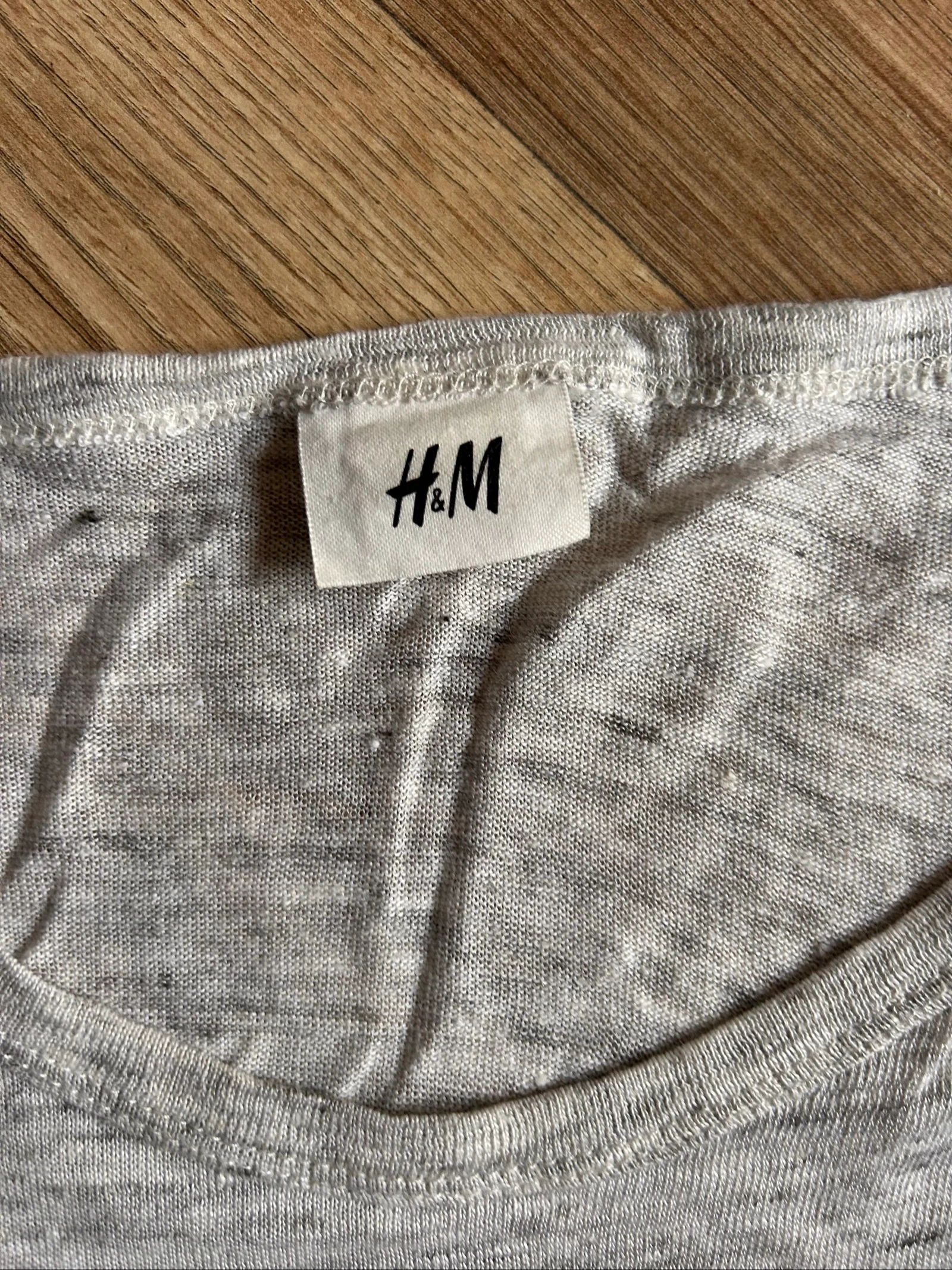 100% linen H&M T-shirt - Heather gray - Size XS – photo 2